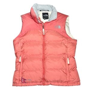 The North Face 700 Nuptse Down 7 Summits Full Zip Puffer Vest Pink